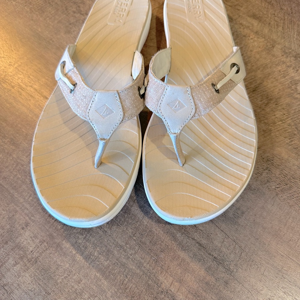 Sperry Top Sider Sea-brook Flip Flops Summer Nude/ Tan Nautical Summer Casual